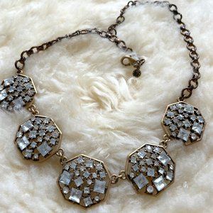 J.Crew Crystal Brass Statement Necklace